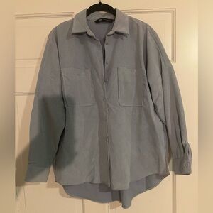 Zara Blue Button-Up Shirt